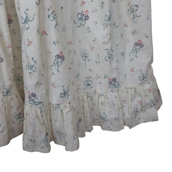 Vintage 90s Daisy Kingdom Dress Girls Size 8 Modest Floral Ribbons Puff Sleeves - Picture 4 of 9